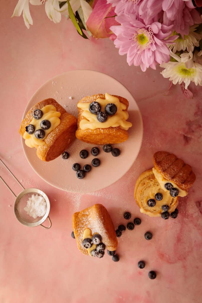 New York Rolls / Croissantschnecken mit Vanillepudding