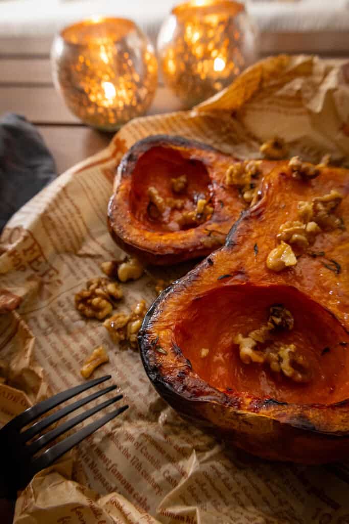 Karamellisierter Kürbis aus dem Backofen
