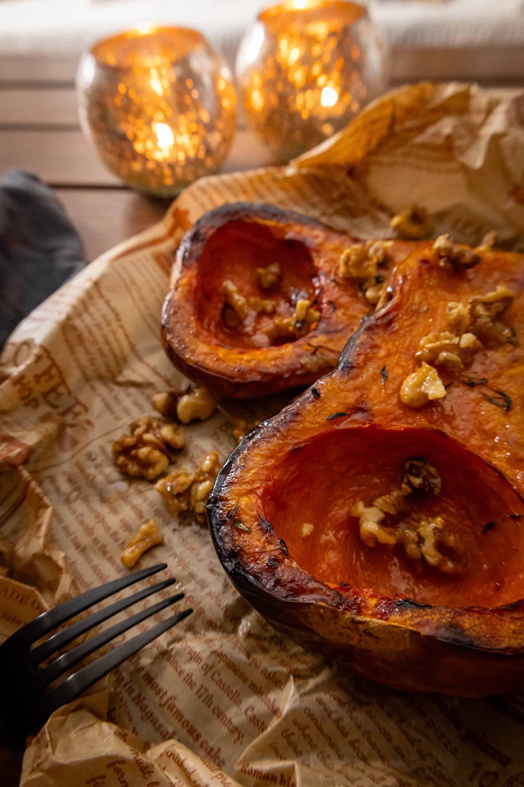 Karamellisierter Kürbis aus dem Backofen
