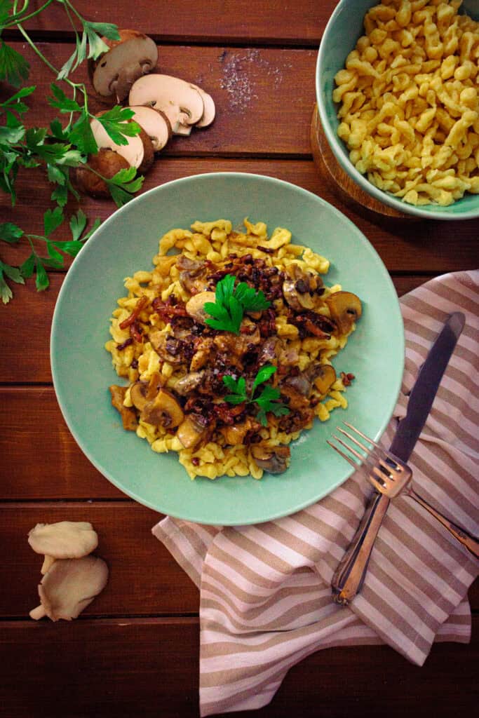 Spätzle in Pilzrahmsoße