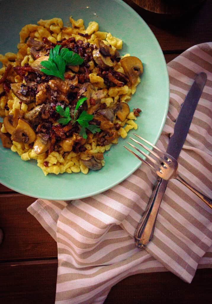Spätzle in Pilzrahmsoße