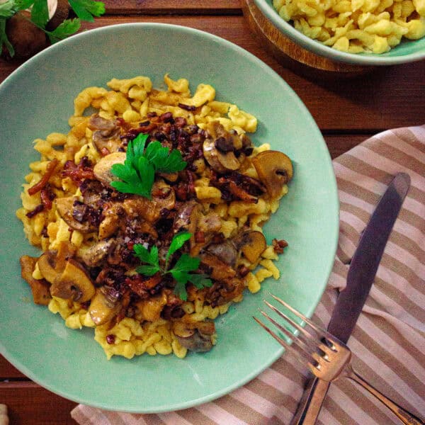 Spätzle in Pilzrahmsoße