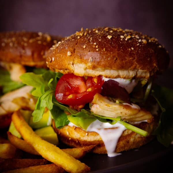 Chickenburger aus Brathähnchenresten