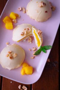 frozen Joghurt Mango Bites