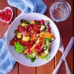 sommer salat mit halloumi und mango dressing