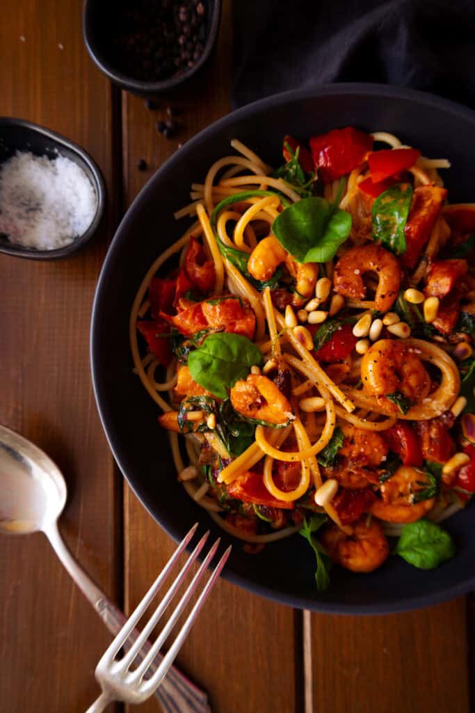 garnelen-anbraten-pasta-scampi