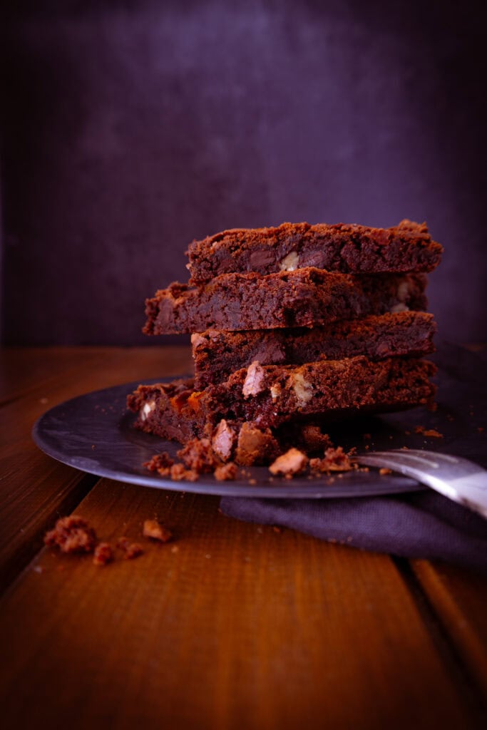Brownie Stücke mit Pekannüssen