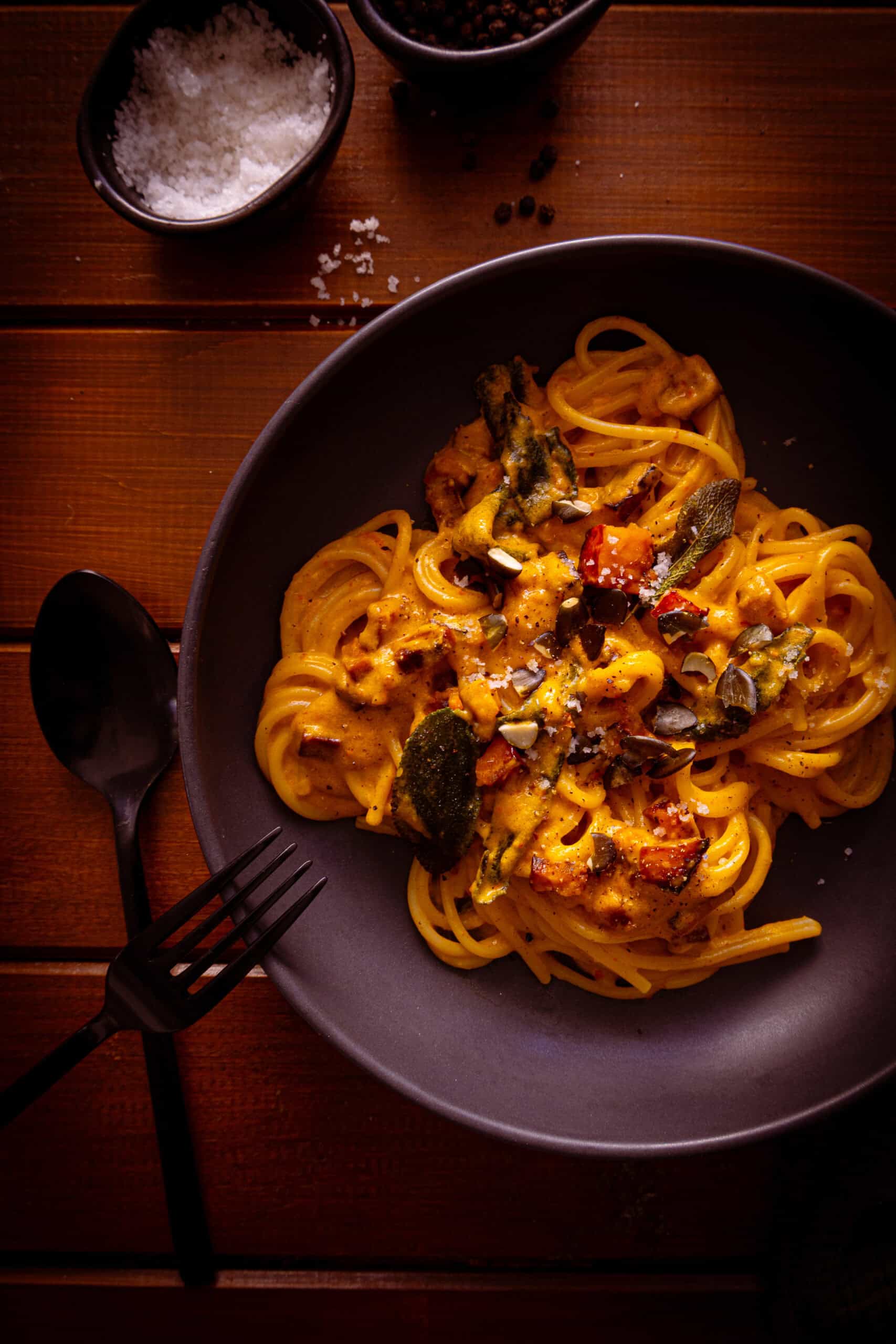 Spaghetti mit Kürbis und Salbei