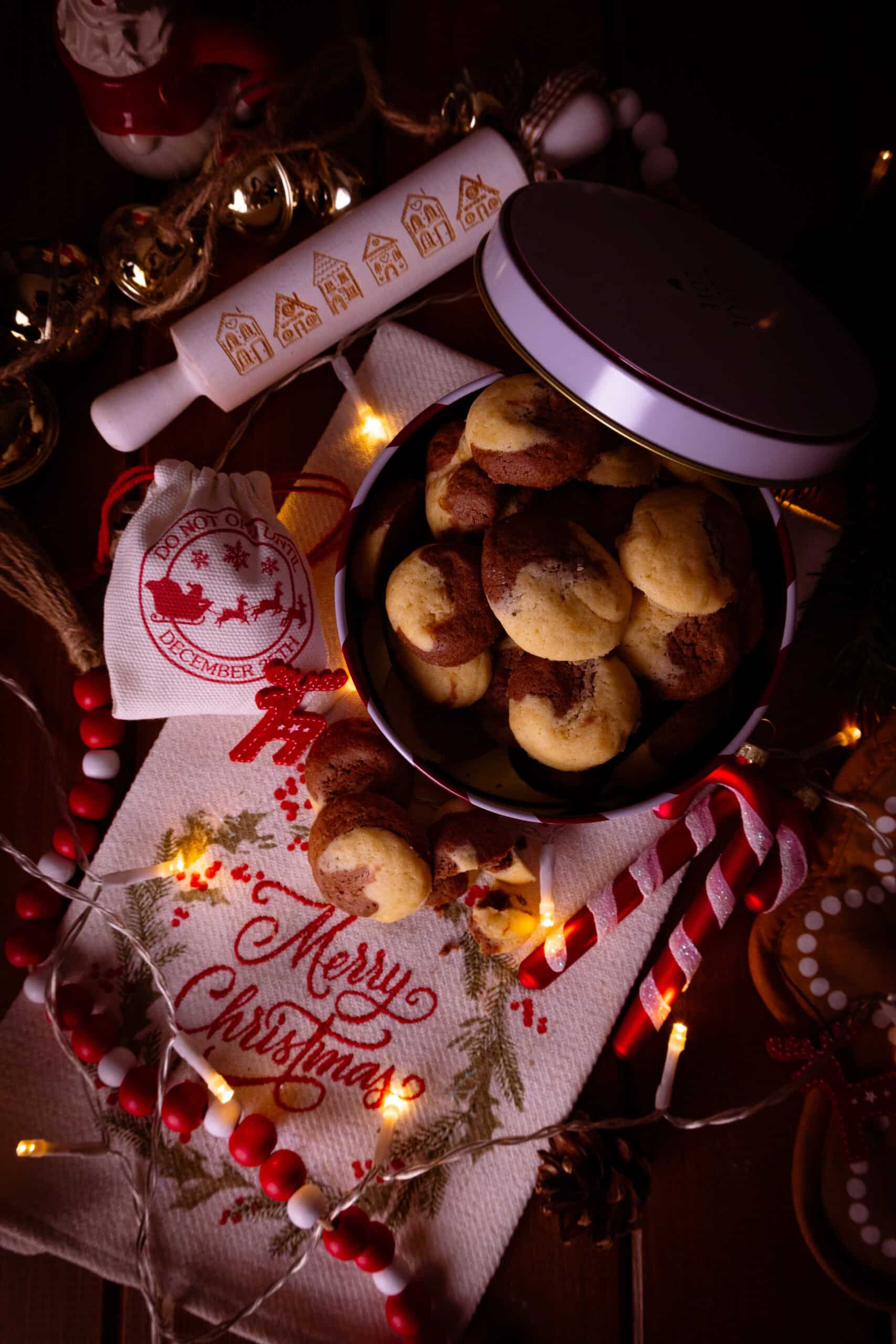 Marmorplätzchen – zarte Vanille-Kakao-Plätzchen für die Weihnachtszeit