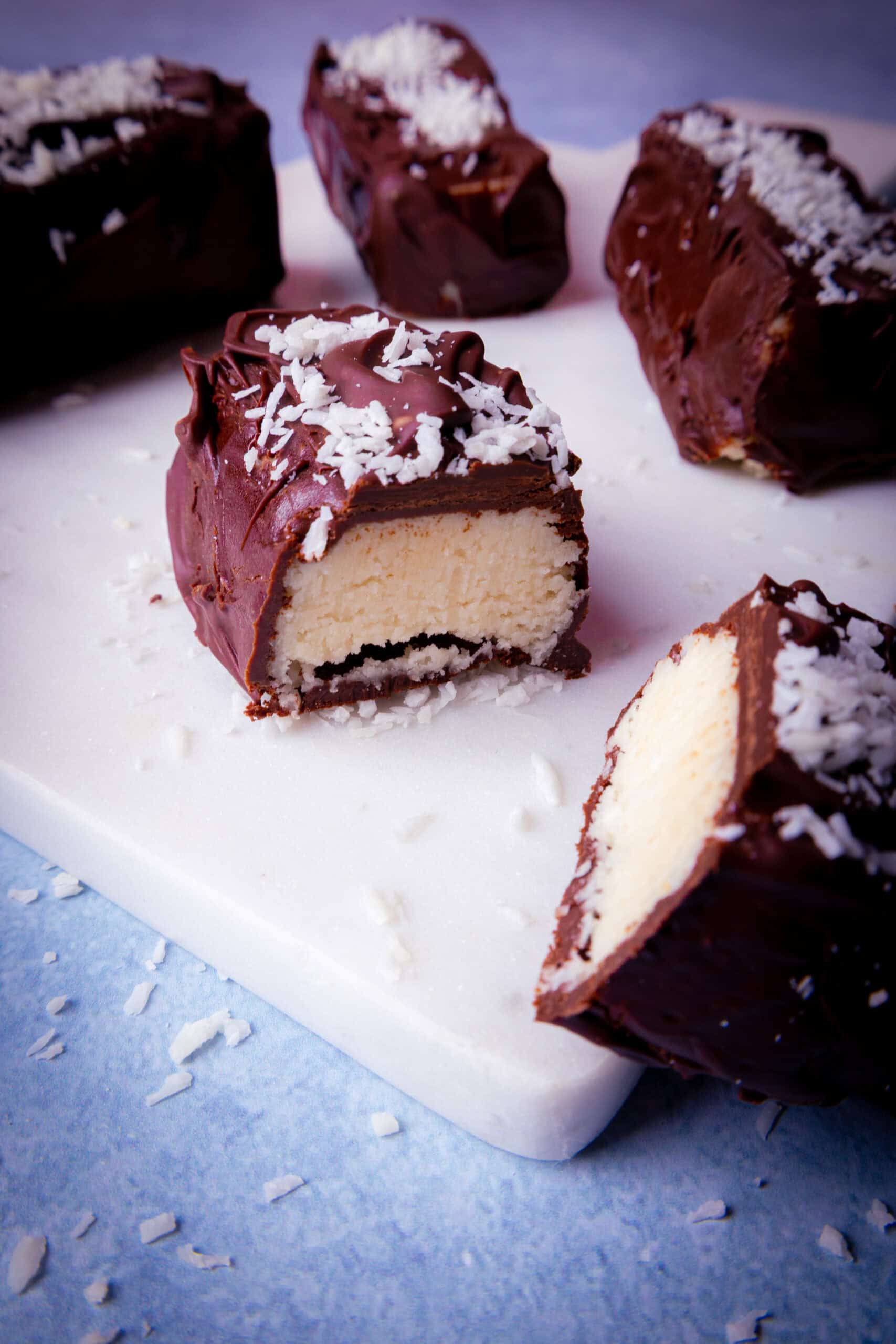 Schokoriegel mit Kokos und Zartbitterschokolade